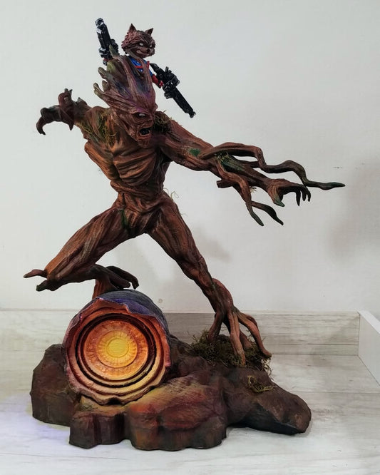 Diorama de Rocket y Groot